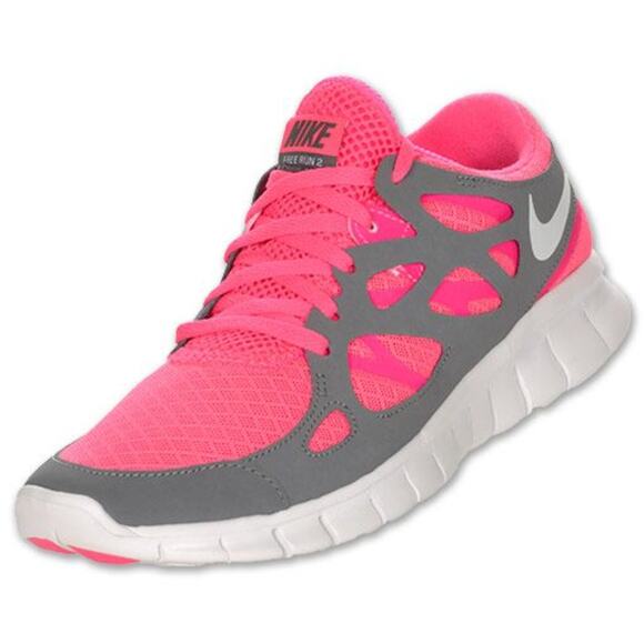 Nike Free Run 2 Neon Pink Sneakers Gray Running Sneakers Women's Size 7.5 - Picture 1 of 10